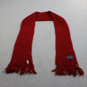 Vintage Pendleton Wool Scarf Men One Size Red Chunky Knit Fringe Heritage USA